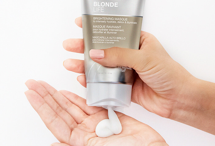 Blonde Life Masque coming out of bottle