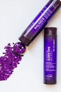 Color balance purple shampoo and conditioner bottle