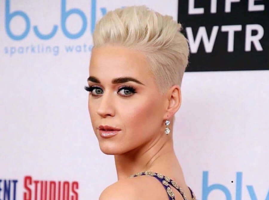 Katy Perry Blonde pixie cut and hair color
