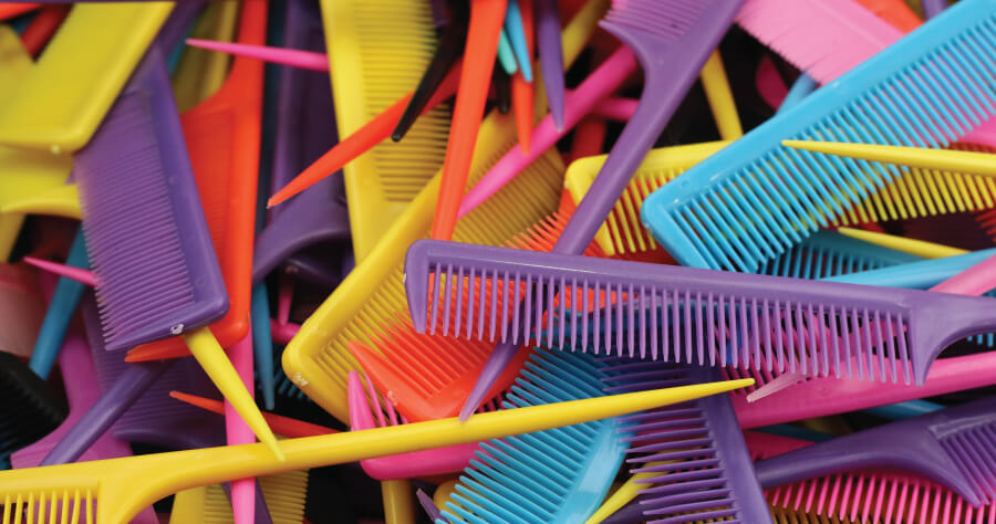 Colorful hair combs