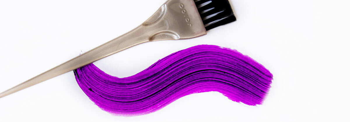 Hair dye swatch purple