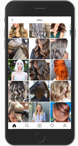 IPhone with Joico social feed