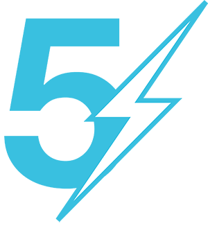 Number 5 with lighting bolt image