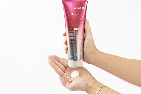 Joico Colorful Conditioner Squeezing into hand