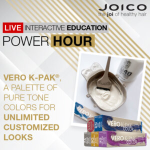 Vero KPak Power Hour banner with color tubes and mixing bowl