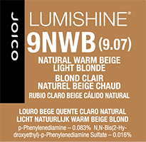lumishine permanent creme natural warm beige light blonde 9NWB