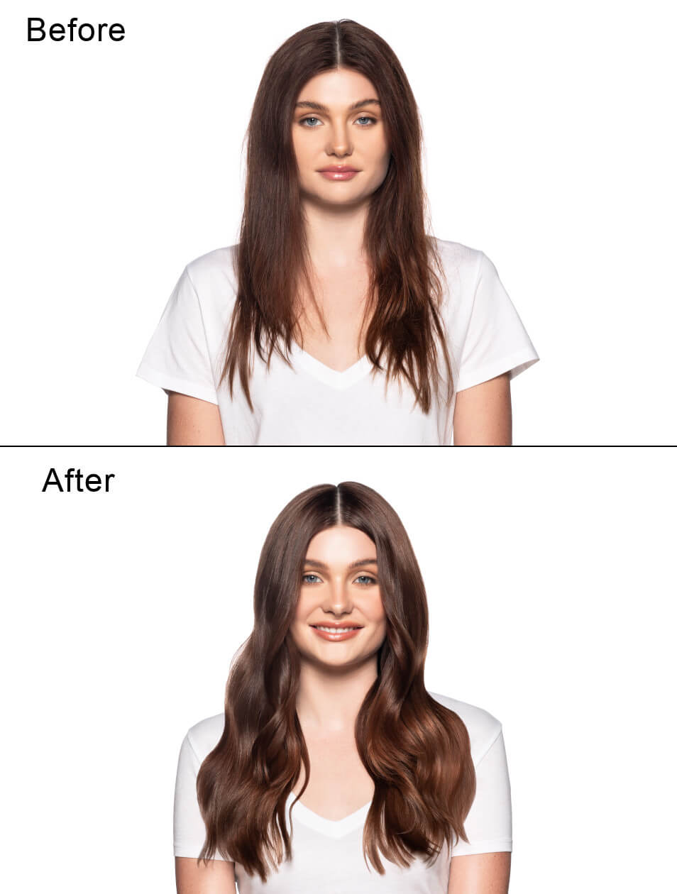 preserve before and after hair model