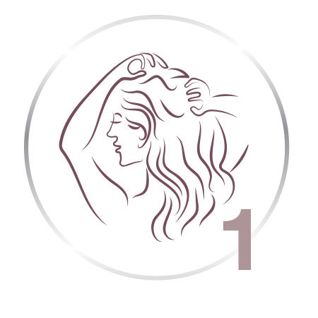 graphic image of woman washing hair