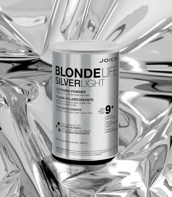 blonde life silverlight can with mylar background